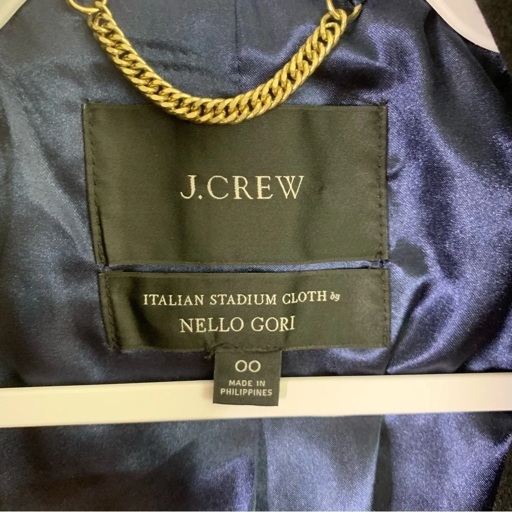 J.Crew Womens a black Cocoon Coat in Italian stadium cloth full zip 00 - Picture 7 of 10